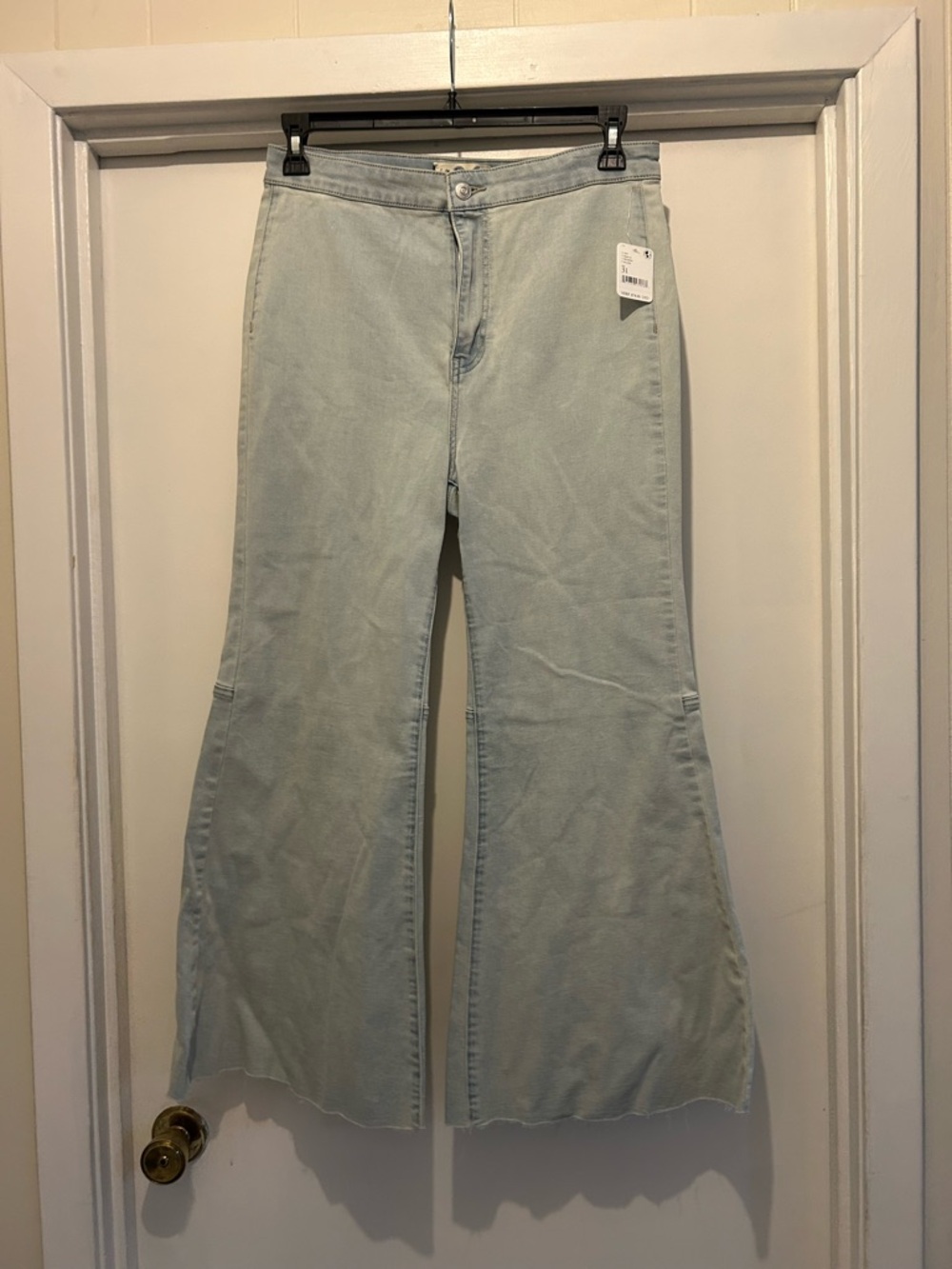 We The Free Pale Blue Wide-Leg Flare Jeans